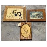 (P)Assorted Wooden Hanging Wall Art Including