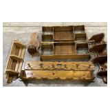 (P)Assorted Wooden Wall Hanging Shelves, Coat