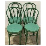 (AM) Wood Chairs w/ Fabric Seats Paint Is Chipped