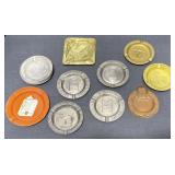 (M) Lot Of Ash Trays w/ Inlayed Advertisements