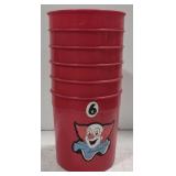 (M) 6 Bozo the Clown Buckets (approx 6" x 6.5")