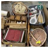 (M) Pallet Of Wicker Baskets & Picnic Basket,