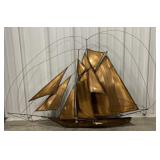 (AV) Tin Sailboat Wall Decor 5x48x31in