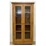 (AV) Wood Hutch with Glass Doors 13x29x25in