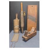(M) Vintage Wooden Kraut Cutter, wood planer,