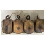 (AM) Wood Barn Pulleys Bidding Price x4