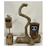 (AM) Wood Artwork Bidding Price x2 Appr 12 inches