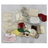 (M) Mixed Lot Of Vintage Crochet Linens & more.
