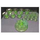 (M) Vintage Depression Glass Block Optic