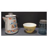 (P) Vintage Household Kitchen Items, including a
