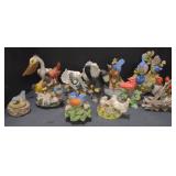 (P) Porcelain Painted Bird Figures. Tallest