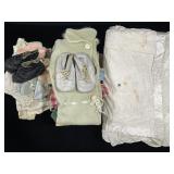 (AC) Vintage Baby Clothing Shoes Blankets