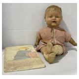 (AC) Vintage Baby Doll Toy and Prayer Plaque