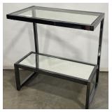 (FF) Glass & Metal End Table 24in x 14in x 25in