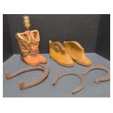(M) Vintage McCoy Ceramic Cowboy Boots Lamp,
