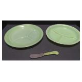 (M) Vintage Jadeite Dishes including Fire King 9