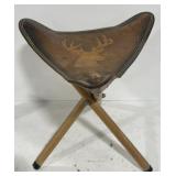 (AM) Leather Top Chair/Stool Appr 16x17 Inches