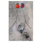 (P) Vintage Cast Iron USA Wall Mounted Bell, a