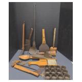 (M) Vintage Kitchen Utensils including mallets,