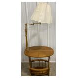 (P)Wooden Side Table with Magazine Rack and