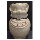 (M) Vintage Rooster Shaped Pottery Cookie Jar.