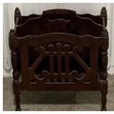 (I)Vintage Wooden Magazine Basket Approx