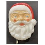 (H) Vintage Lighted Blow Mold Santa Face.