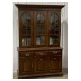 (AV)Wooden China Cabinet and Lighted Hutch with