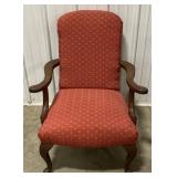 (AV)Queen Anne Style Carved Wooden Upholstered