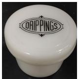 (M) Hazel Atlas Milk Glass Drippings Jar (approx