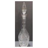 (P) Tall Cut Crystal Glass Decanter. Measures