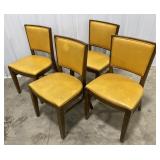 (AV)Set of Wooden with Vinyl Upholstered Chairs