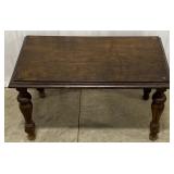 (AV)Vintage Wooden End Table with Carved