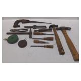 (M) Vintage Tools including hammers, measuring