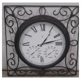 (CI) Metal Framed Wall Hanging Decorative Clock.
