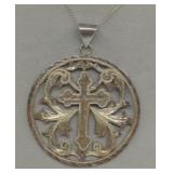 (XX) Sterling Silver Diamond Cut Cross Pendant