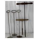 (H) Vintage Wood Handled Iron Hand-Drills &