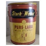 (H) Stark & Wetzel Pure Lard 50 lbs Tin Bucket