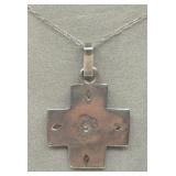 (XX) Vtg. Mexico Sterling Silver Cross Pendant