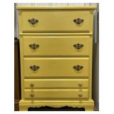 (H) Yellow Bassett Dresser Item Has Paint Damage