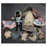 (M) Black Americana Cloth Dolls incl Topsy Turvy