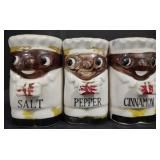 (M) Black Americana Ceramic Spice Shakers (approx
