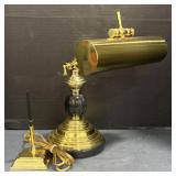 (X) Desk Lamp & "Baldwin" Pen w/ Base. (Approx.
