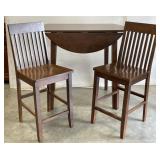 (F) Wooden Extendable High Table w/ Chairs Appr