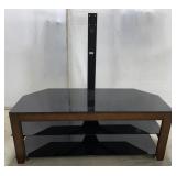 (Bi) Modern Black TV Stand. (Approx. 21in x