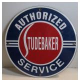 (BC) Studebaker Authorize Service Metal Sign 12"D