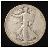 (BC) 1937-S Walking Liberty Half Dollar. 90% Ag