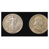 (BC) 1944 Walking Liberty Silver Half Dollar, and