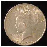 (BC) 1922-D Peace Dollar. 90% Ag