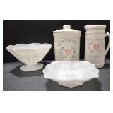 (BS) Milk Glass (Pedestal Bowl (approx 9" x 5") &